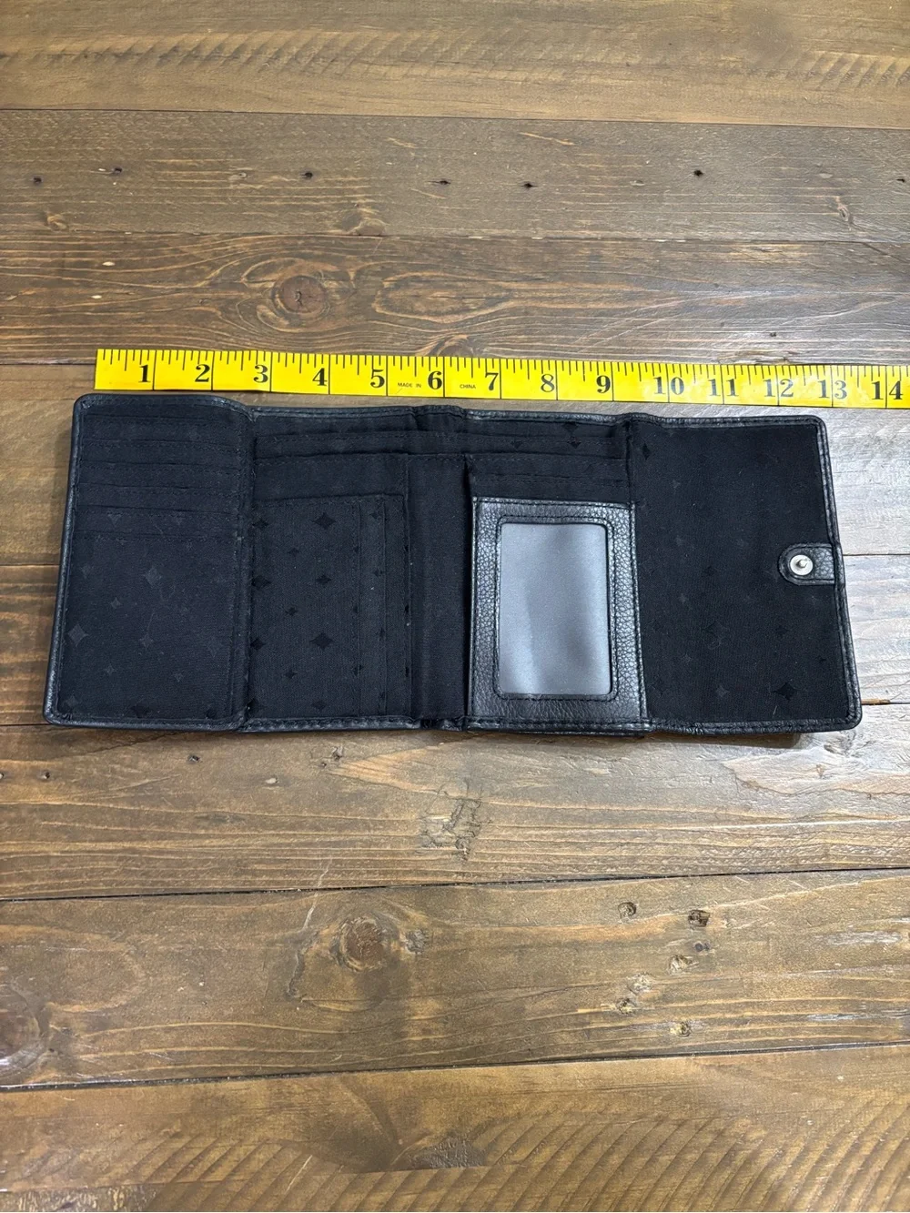 Fossil Marlow Black Leather Trifold Wallet